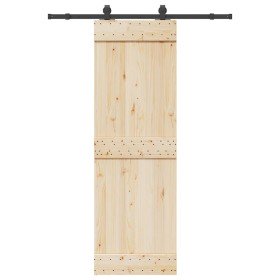 Kit de herrajes para puertas correderas acero negro 152,5 cm