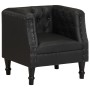 Sillón de cuero auténtico negro