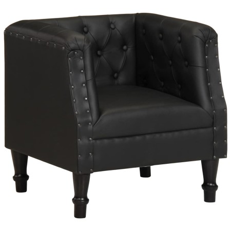 Sillón de cuero auténtico negro