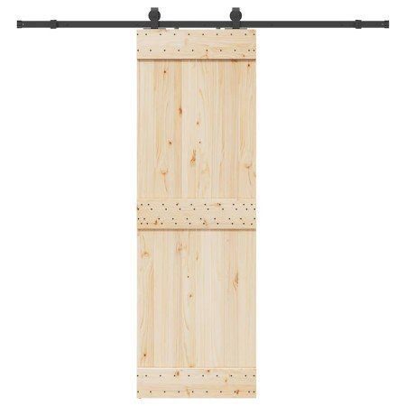Kit de herrajes para puertas correderas acero negro 213 cm