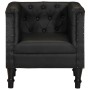 Sillón de cuero auténtico negro