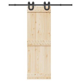Kit de herrajes para puertas correderas acero negro 183 cm