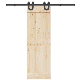 Kit de herrajes para puertas correderas acero negro 200 cm