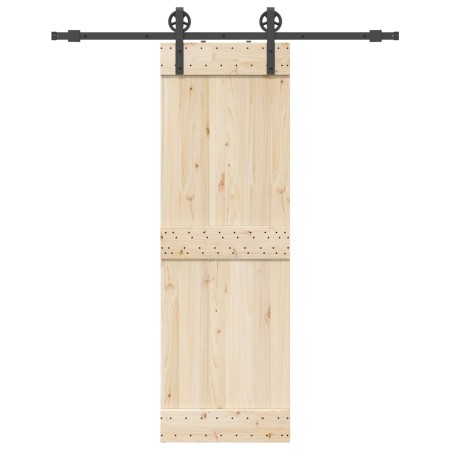 Kit de herrajes para puertas correderas acero negro 183 cm
