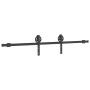 Kit de herrajes para puertas correderas acero negro 183 cm