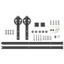 Kit de herrajes para puertas correderas acero negro 183 cm