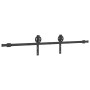 Kit de herrajes para puertas correderas acero negro 183 cm