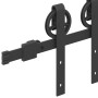 Kit de herrajes para puertas correderas acero negro 183 cm