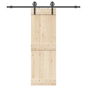 Kit de herrajes para puertas correderas acero negro 200 cm