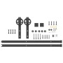 Kit de herrajes para puertas correderas acero negro 200 cm