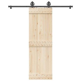Kit de herrajes para puertas correderas acero negro 183 cm