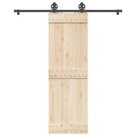Kit de herrajes para puertas correderas acero negro 183 cm