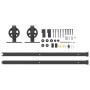 Kit de herrajes para puertas correderas acero negro 183 cm