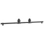 Kit de herrajes para puertas correderas acero negro 183 cm