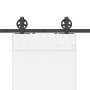 Kit de herrajes para puertas correderas acero negro 183 cm