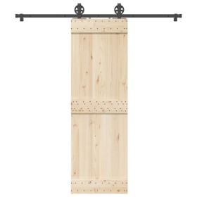 Kit de herrajes para puertas correderas acero negro 200 cm