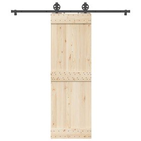 Kit de herrajes para puertas correderas acero negro 200 cm