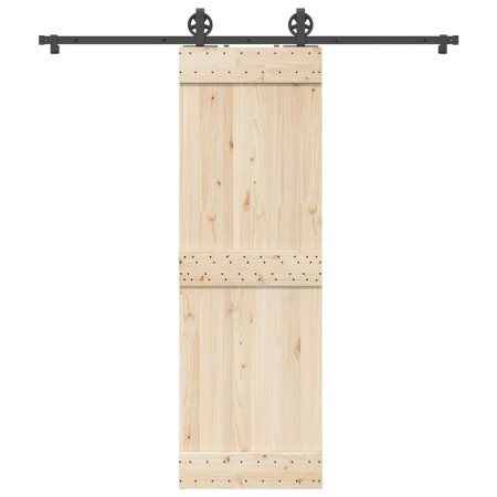 Kit de herrajes para puertas correderas acero negro 200 cm en Artículos para puertas | Comprar online en Foro24