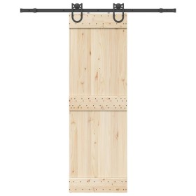 Kit de herrajes para puertas correderas acero negro 183 cm