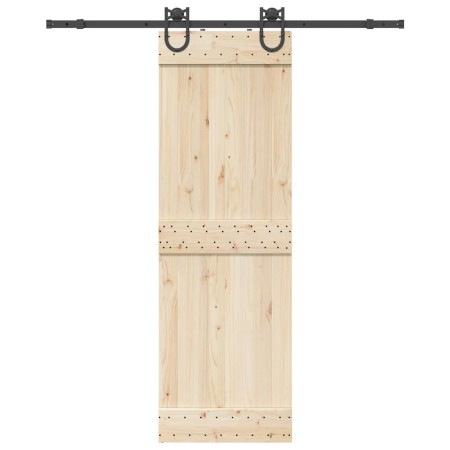 Kit de herrajes para puertas correderas acero negro 183 cm