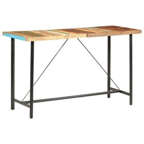 Mesa alta de cocina de madera maciza reciclada 180x70x107 cm