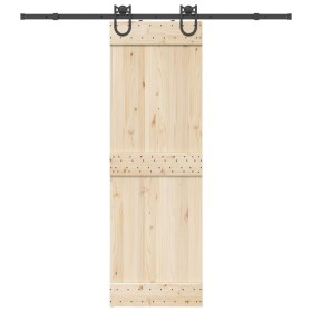 Kit de herrajes para puertas correderas acero negro 200 cm