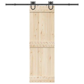 Kit de herrajes para puertas correderas acero negro 200 cm