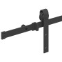 Kit de herrajes para puertas correderas acero negro 183 cm