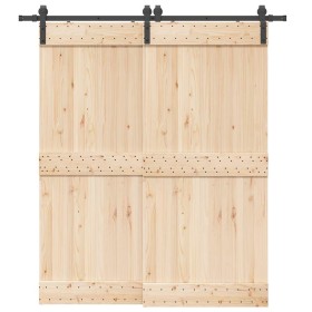 Kit de herrajes para puertas correderas acero negro 200 cm