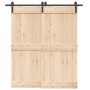 Kit de herrajes para puertas correderas acero negro 200 cm