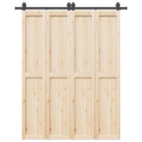 Kit de herrajes para puertas correderas acero negro 183 cm