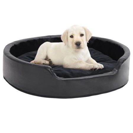 Cama para perros felpa y cuero sintético negra 79x70x19 cm de vidaXL, Camas para perros - Ref: Foro24-171262, Precio: 60,72 €...