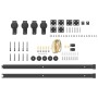 Kit de herrajes para puertas correderas acero negro 183 cm
