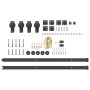 Kit de herrajes para puertas correderas acero negro 200 cm