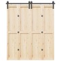 Kit de herrajes para puertas correderas acero negro 183 cm