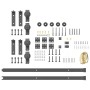 Kit de herrajes para puertas correderas acero negro 183 cm