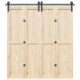 Kit de herrajes para puertas correderas acero negro 200 cm