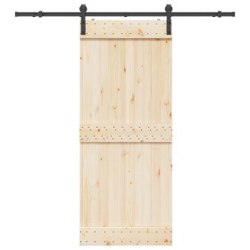 Kit de herrajes para puertas correderas acero negro 183 cm