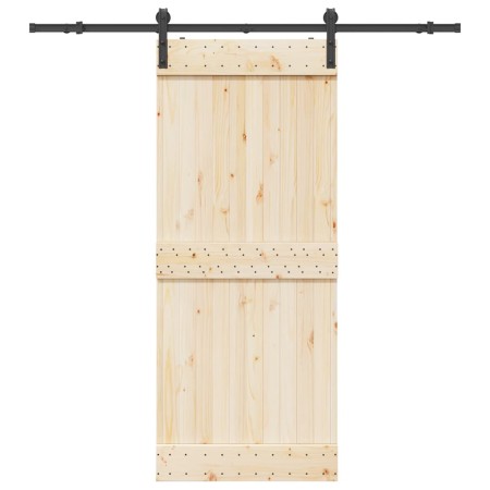 Kit de herrajes para puertas correderas acero negro 183 cm