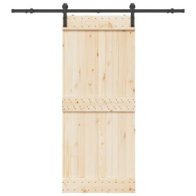 Kit de herrajes para puertas correderas acero negro 200 cm