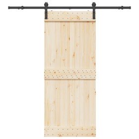 Kit de herrajes para puertas correderas acero negro 200 cm