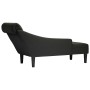 Tumbona con almohada y reposabrazo derecho tela negro