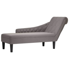 Tumbona con almohada y reposabrazo derecho tela gris taupe Tumbona con almohada y reposabrazo derecho tela gris taupe