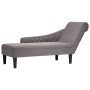 Tumbona con almohada y reposabrazo derecho tela gris taupe