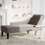 Tumbona con almohada y reposabrazo derecho tela gris taupe