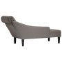 Tumbona con almohada y reposabrazo derecho tela gris taupe