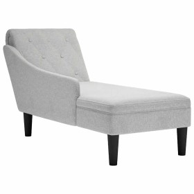 Tumbona con almohada y reposabrazo derecho tela gris nube Tumbona con almohada y reposabrazo derecho tela gris nube