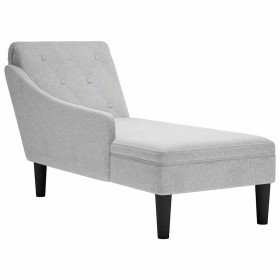 Tumbona con almohada y reposabrazo derecho tela gris nube Tumbona con almohada y reposabrazo derecho tela gris nube