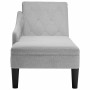 Tumbona con almohada y reposabrazo derecho tela gris nube