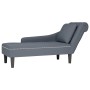 Tumbona con almohada reposabrazo derecho terciopelo gris oscuro
